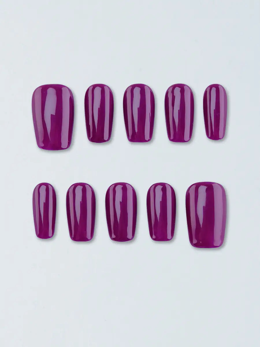 Classic Rose Red Solid Press-On Nails – Bold & Fashionable