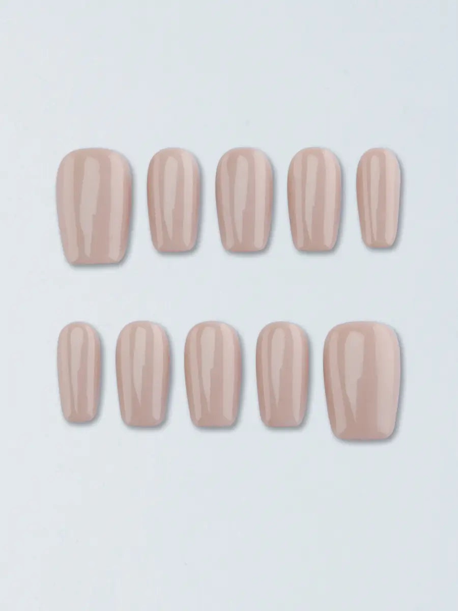 Classic Nude Solid Press-On Nails – Minimalist Elegance