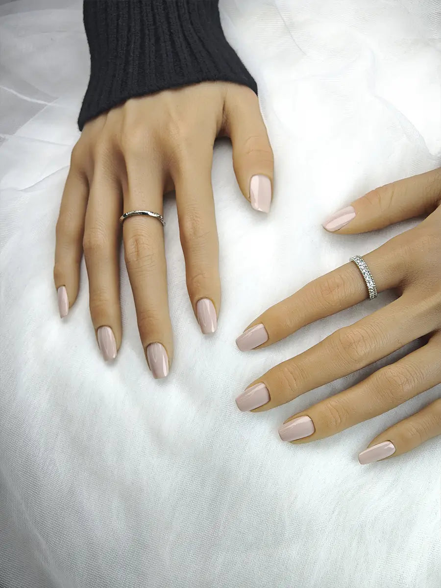 Classic Nude Solid Press-On Nails – Minimalist Elegance